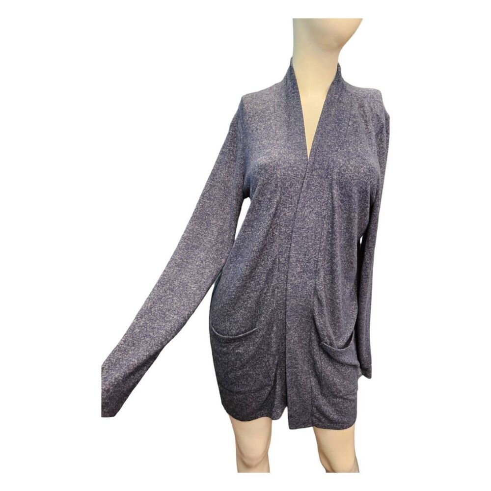 J. Crew Blue Heathered Cardigan Womens Small Open Long